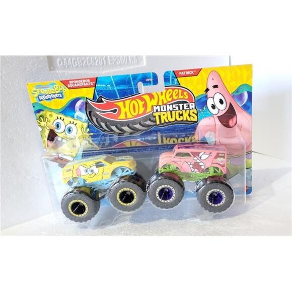 Hot Wheels Monster Trucks SpongeBob SquarePants vs Patrick Demolition Double 2PK - Picture 6 of 6